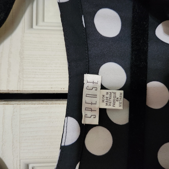Spense Black and White Polka Dot Top - Picture 3 of 7